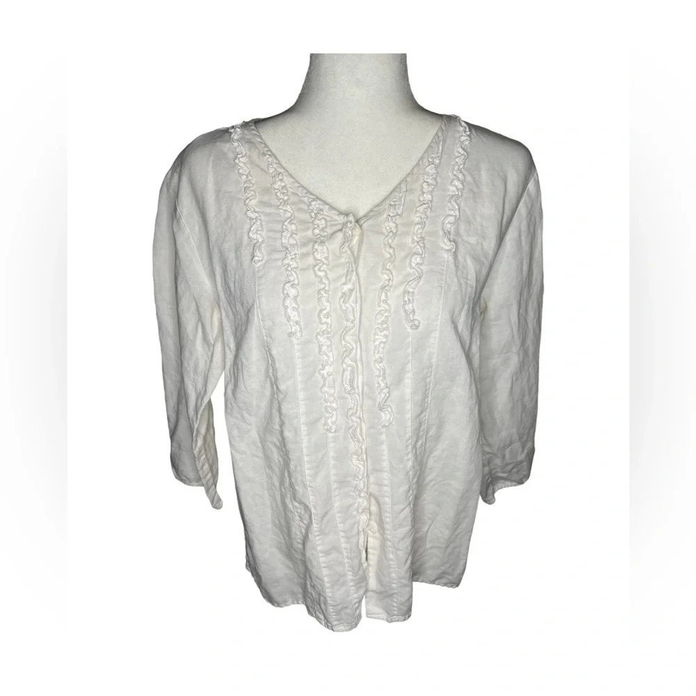 White Linen Coquette Blouse 90’s 12